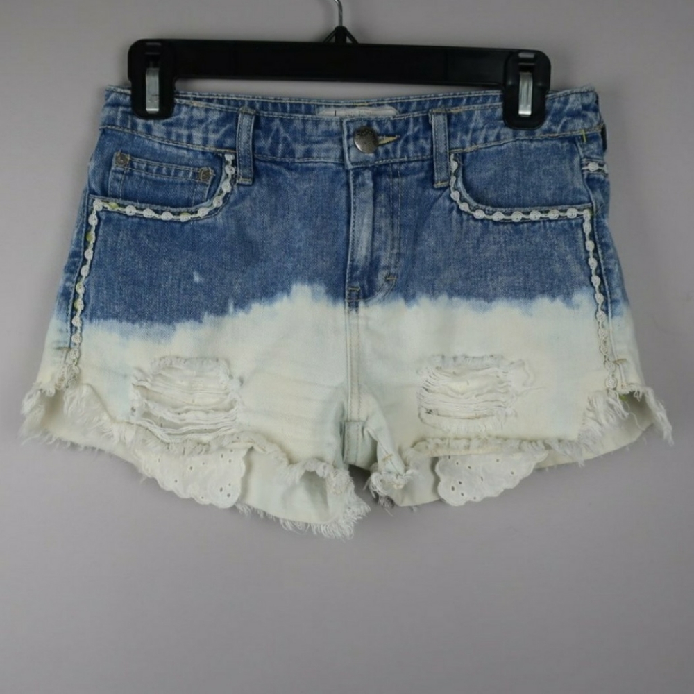 Free People Sz 24 Lowtide Eyelet  Denim Shorts - Picture 3 of 12